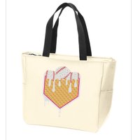 Baseball Waffle Cone Home Plate With Ice Cream Drip Zip Tote Bag