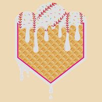 Baseball Waffle Cone Home Plate With Ice Cream Drip Zip Tote Bag