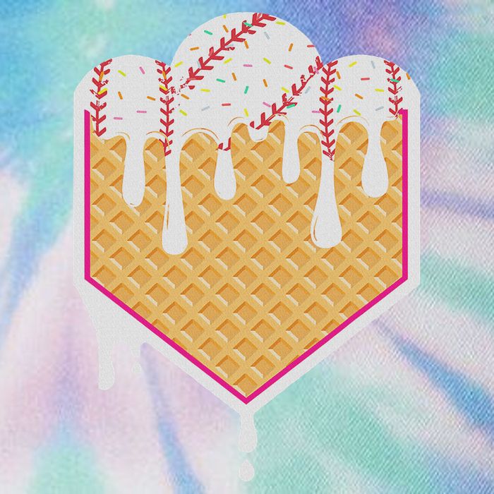 Baseball Waffle Cone Home Plate With Ice Cream Drip Legacy Tie Dye Trucker Hat