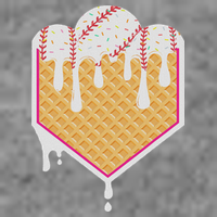 Baseball Waffle Cone Home Plate With Ice Cream Drip Sustainable Beanie