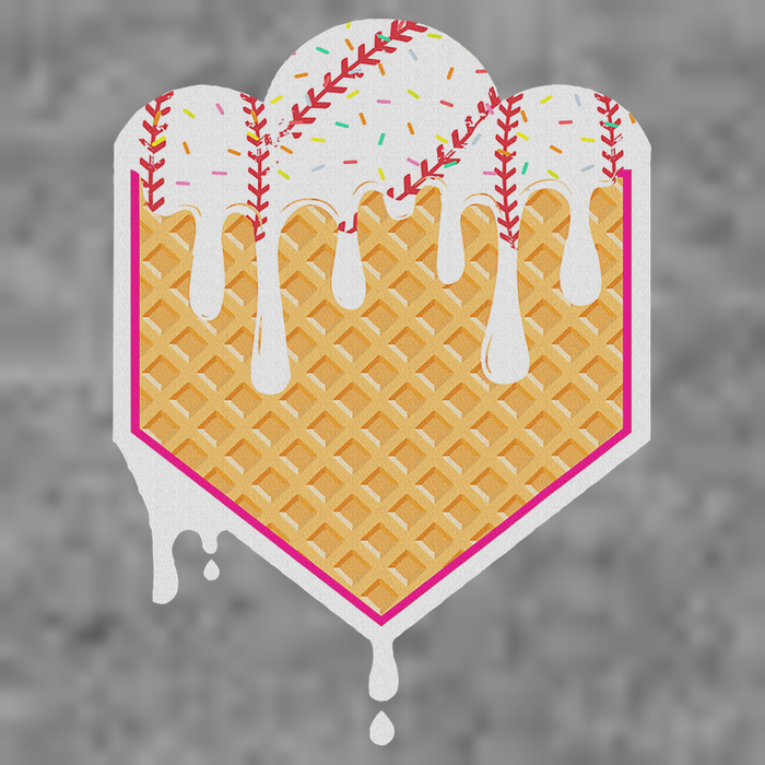 Baseball Waffle Cone Home Plate With Ice Cream Drip Sustainable Beanie