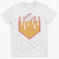 Baseball Waffle Cone Home Plate With Ice Cream Drip T-Shirt