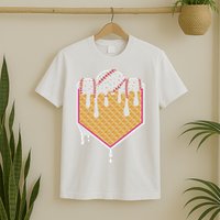 Baseball Waffle Cone Home Plate With Ice Cream Drip T-Shirt