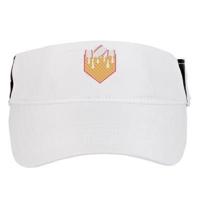Baseball Waffle Cone Home Plate With Ice Cream Drip Adult Drive Performance Visor