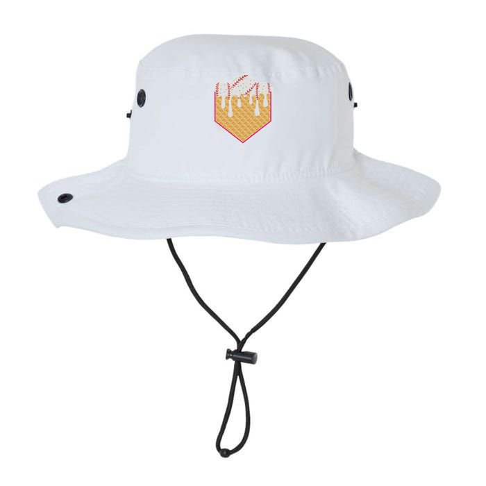 Baseball Waffle Cone Home Plate With Ice Cream Drip Bucket Hat