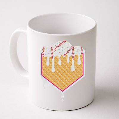 Baseball Waffle Cone Home Plate With Ice Cream Drip Mug