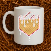 Baseball Waffle Cone Home Plate With Ice Cream Drip Mug