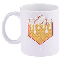 Baseball Waffle Cone Home Plate With Ice Cream Drip 11oz C Handle Ceramic Mug
