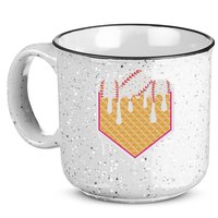 Baseball Waffle Cone Home Plate With Ice Cream Drip 15oz Campfire Ceramic Mug