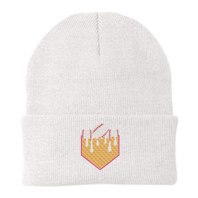 Baseball Waffle Cone Home Plate With Ice Cream Drip Beanie