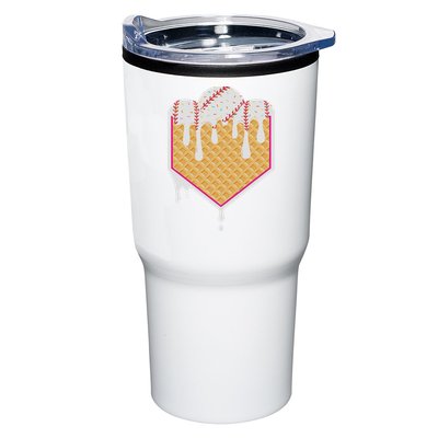 Baseball Waffle Cone Home Plate With Ice Cream Drip Tumbler