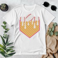 Baseball Waffle Cone Home Plate With Ice Cream Drip Premium T-Shirt
