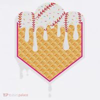 Baseball Waffle Cone Home Plate With Ice Cream Drip Premium T-Shirt