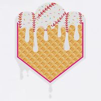 Baseball Waffle Cone Home Plate With Ice Cream Drip Baby Bodysuit