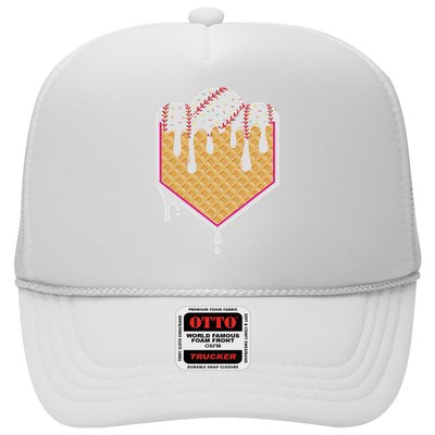 Baseball Waffle Cone Home Plate With Ice Cream Drip Trucker Hat