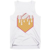 Baseball Waffle Cone Home Plate With Ice Cream Drip Tank Top
