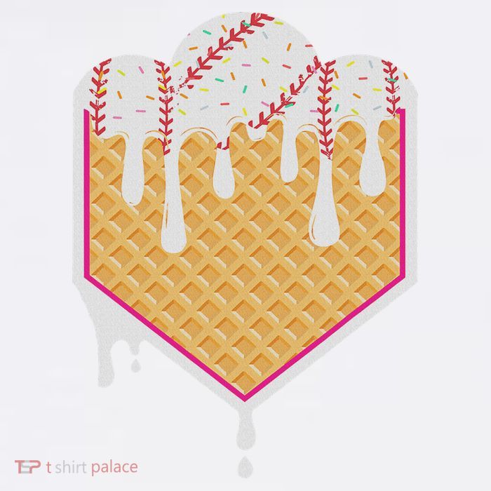 Baseball Waffle Cone Home Plate With Ice Cream Drip Tank Top