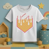Baseball Waffle Cone Home Plate With Ice Cream Drip Toddler T-Shirt
