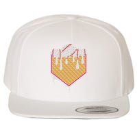 Baseball Waffle Cone Home Plate With Ice Cream Drip Wool Snapback Cap