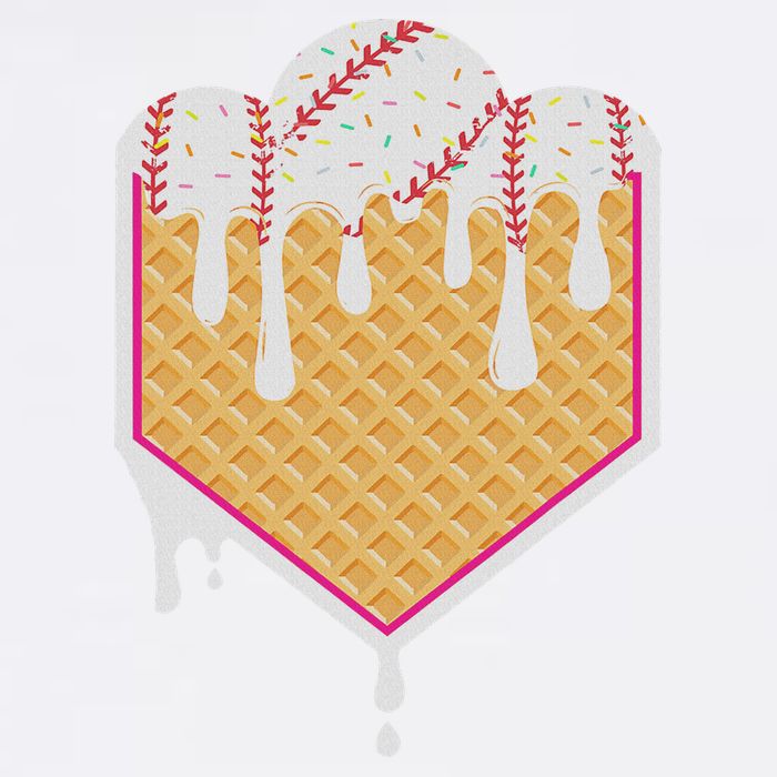 Baseball Waffle Cone Home Plate With Ice Cream Drip Wool Snapback Cap