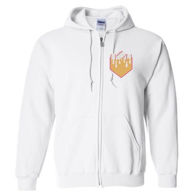 Baseball Waffle Cone Home Plate With Ice Cream Drip Full Zip Hoodie