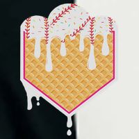 Baseball Waffle Cone Home Plate With Ice Cream Drip Infant Baby Jersey Bodysuit