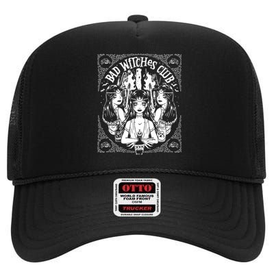 Bad Witches Club Horror High Crown Mesh Back Trucker Hat