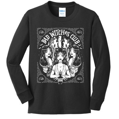 Bad Witches Club Horror Kids Long Sleeve Shirt