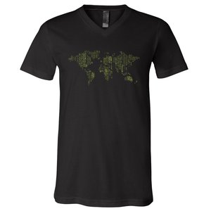 Binary World Computer Coding Programmer V-Neck T-Shirt