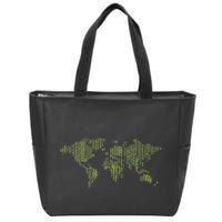 Binary World Computer Coding Programmer Zip Tote Bag