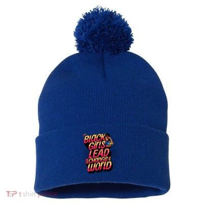 Black Will Change The World Black History Month Great Gift Pom Pom 12in Knit Beanie