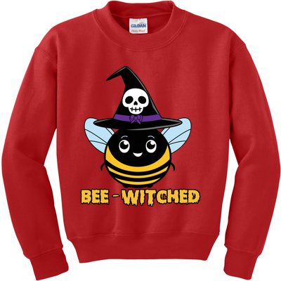 Bee Witched Cute Halloween Bee Wearing Witches Hat Bewitched Kids Sweatshirt