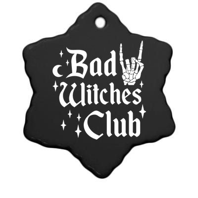 Bad Witches Club Funny Witchy Halloween Costume Wiccan Gift Ceramic Star Ornament