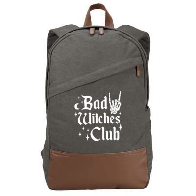 Bad Witches Club Funny Witchy Halloween Costume Wiccan Gift Cotton Canvas Backpack