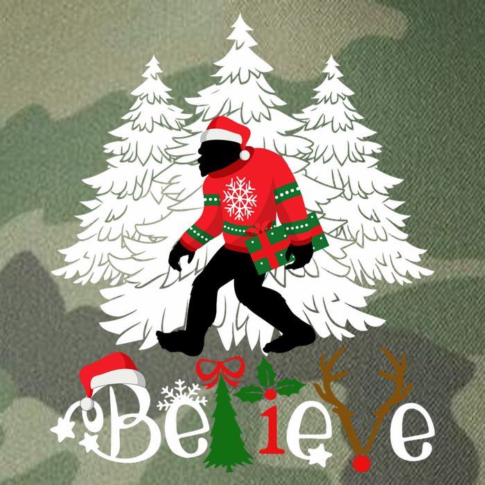 Bigfoot Wearing Christmas Pajamas Sasquatch And Xmas Tree Long Sleeve Legacy Tie Dye Trucker Hat