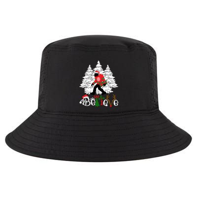 Bigfoot Wearing Christmas Pajamas Sasquatch And Xmas Tree Long Sleeve Cool Comfort Performance Bucket Hat