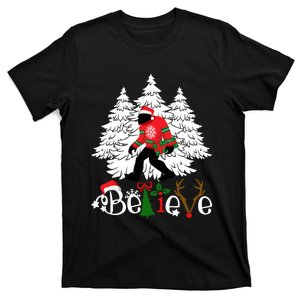 Bigfoot Wearing Christmas Pajamas Sasquatch And Xmas Tree Long Sleeve T-Shirt