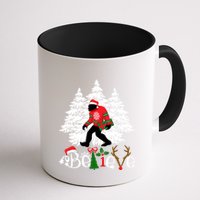 Bigfoot Wearing Christmas Pajamas Sasquatch And Xmas Tree Long Sleeve Mug