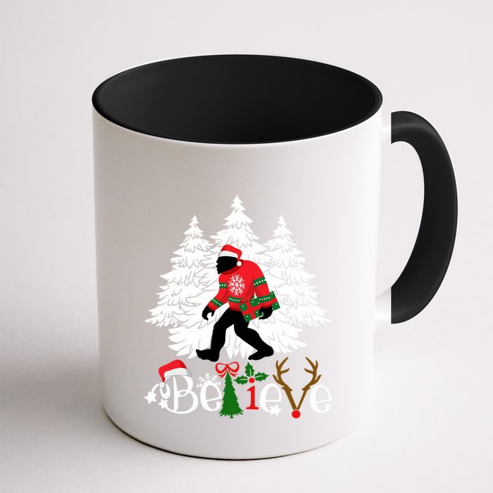 Bigfoot Wearing Christmas Pajamas Sasquatch And Xmas Tree Long Sleeve Mug