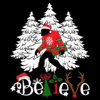 Bigfoot Wearing Christmas Pajamas Sasquatch And Xmas Tree Long Sleeve Drawstring Bag