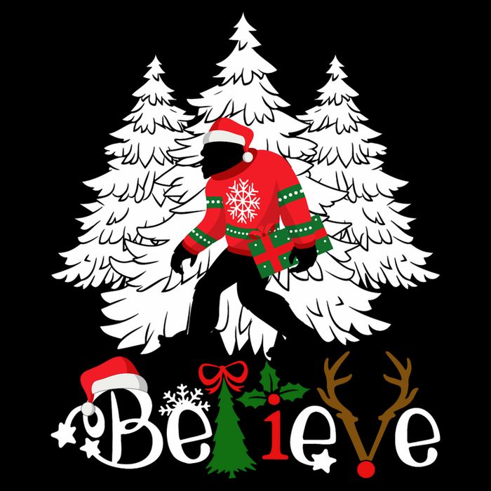 Bigfoot Wearing Christmas Pajamas Sasquatch And Xmas Tree Long Sleeve Drawstring Bag