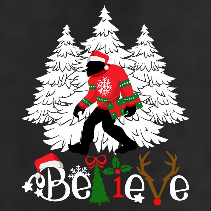 Bigfoot Wearing Christmas Pajamas Sasquatch And Xmas Tree Long Sleeve Microfiber Hand Towel