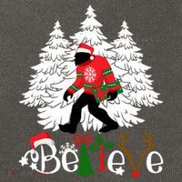 Bigfoot Wearing Christmas Pajamas Sasquatch And Xmas Tree Long Sleeve Cotton Canvas Backpack