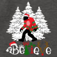 Bigfoot Wearing Christmas Pajamas Sasquatch And Xmas Tree Long Sleeve Vector Backpack
