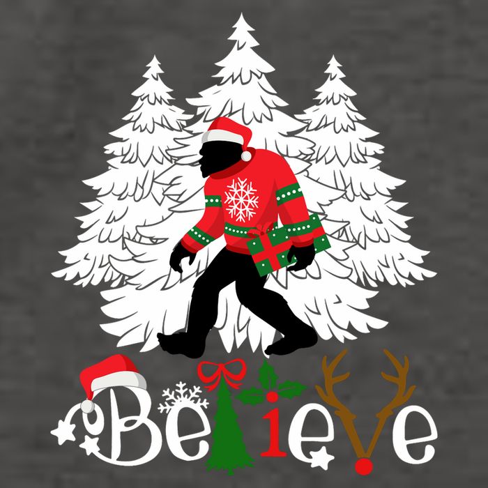 Bigfoot Wearing Christmas Pajamas Sasquatch And Xmas Tree Long Sleeve Vector Backpack