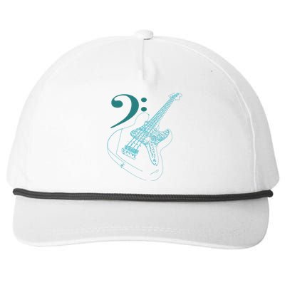 Bass With Clef Neon For Bassists Bass Player Snapback Five-Panel Rope Hat