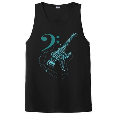 Bass With Clef Neon For Bassists Bass Player PosiCharge Competitor Tank