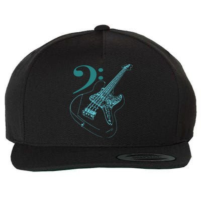 Bass With Clef Neon For Bassists Bass Player Wool Snapback Cap