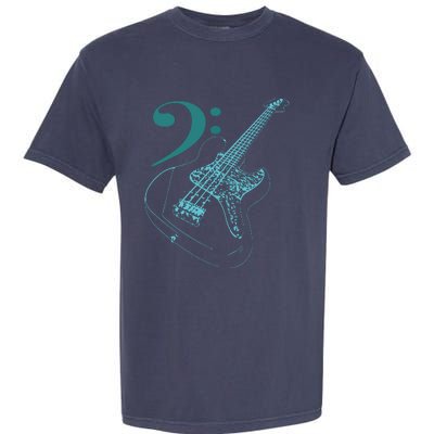 Bass With Clef Neon For Bassists Bass Player Garment-Dyed Heavyweight T-Shirt