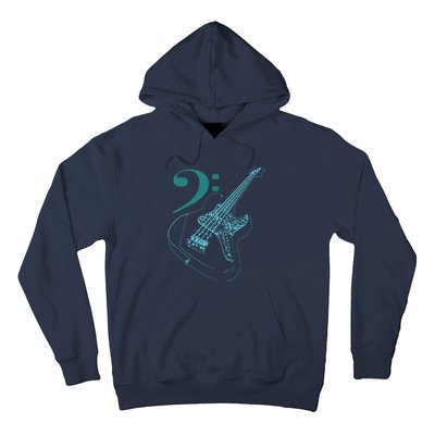 Bass With Clef Neon For Bassists Bass Player Hoodie